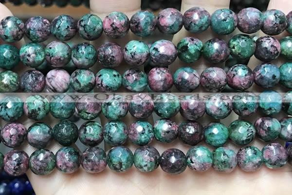 CLJ562 15.5 inches 6mm,8mm,10mm & 12mm faceted round sesame jasper beads