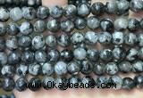 CLJ565 15.5 inches 6mm,8mm,10mm & 12mm faceted round sesame jasper beads