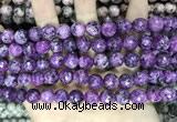 CLJ571 15 inches 10mm faceted 

round sesame jasper beads