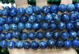 CLJ573 15 inches 10mm faceted round sesame jasper beads