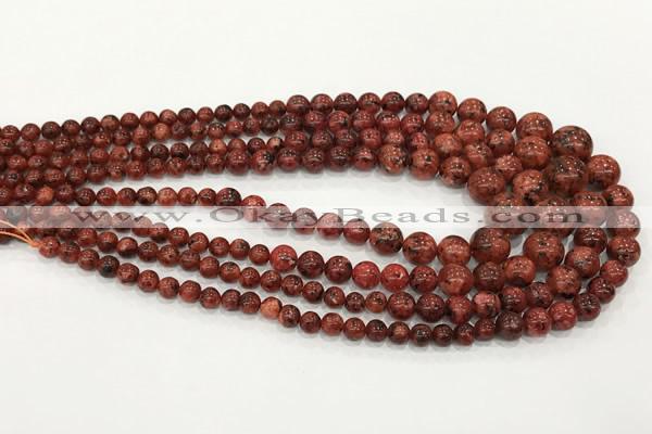 CLJ614 6mm - 14mm round sesame jasper graduated beads