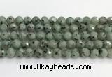 CLJ642 15.5 inches 10mm faceted round sesame jasper beads wholesale