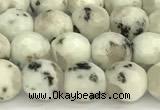 CLJ650 15 inches 6mm faceted round sesame jasper beads