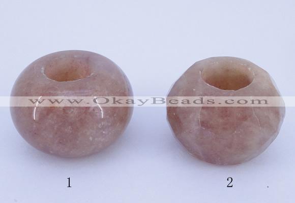 CLO21 19*30mm rondelle loose strawberry quartz gemstone beads wholesale