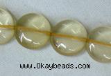 CLQ04 15.5 inches 12mm coin natural lemon quartz beads Wholesale