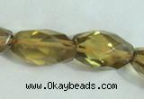 CLQ06 15.5 inches faceted rice natural lemon quartz beads