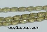 CLQ09 15.5 inches 8*16mm faceted rice natural lemon quartz beads