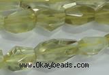 CLQ102 8*12mm - 12*22mm faceted nuggets natural lemon quartz beads