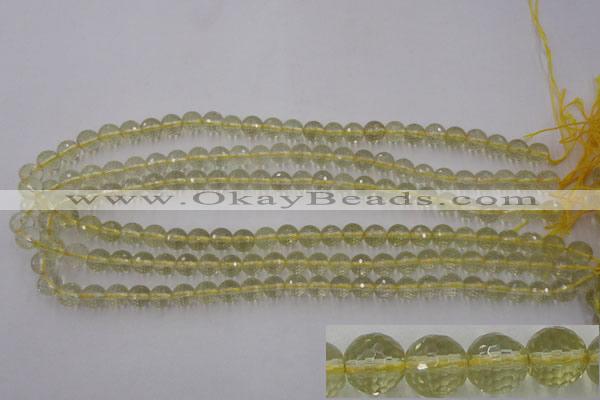 CLQ162 15.5 inches 8mm faceted round natural lemon quartz beads