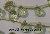 CLQ250 Top-drilled 8*12mm faceted teardrop natural lemon quartz beads