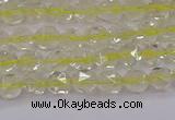 CLQ311 15.5 inches 6mm faceted nuggets lemon quartz beads