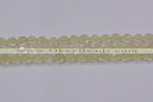 CLQ314 15.5 inches 12mm faceted nuggets lemon quartz beads