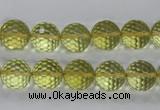 CLQ56 15.5 inches 8mm faceted round natural lemon quartz beads