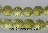 CLQ57 15.5 inches 10mm faceted round natural lemon quartz beads