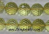 CLQ59 15.5 inches 14mm faceted round natural lemon quartz beads