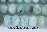 CLR102 15.5 inches 4*7mm faceted rondelle larimar gemstone beads