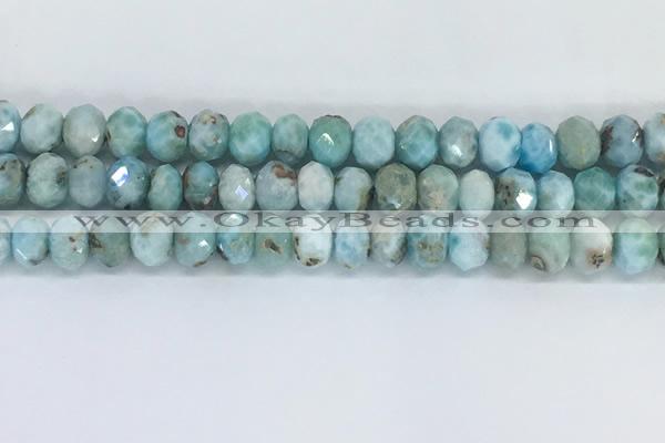 CLR104 15.5 inches 5*9mm faceted rondelle larimar gemstone beads