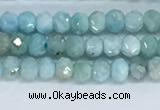 CLR108 15.5 inches 2*3mm faceted rondelle natural larimar beads