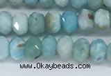 CLR109 15.5 inches 2.5*4mm faceted rondelle natural larimar beads