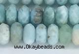 CLR111 15.5 inches 4*6mm faceted rondelle natural larimar beads