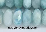 CLR114 15.5 inches 5*9mm faceted rondelle natural larimar beads