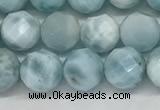 CLR137 15.5 inches 7mm faceted round natural larimar beads