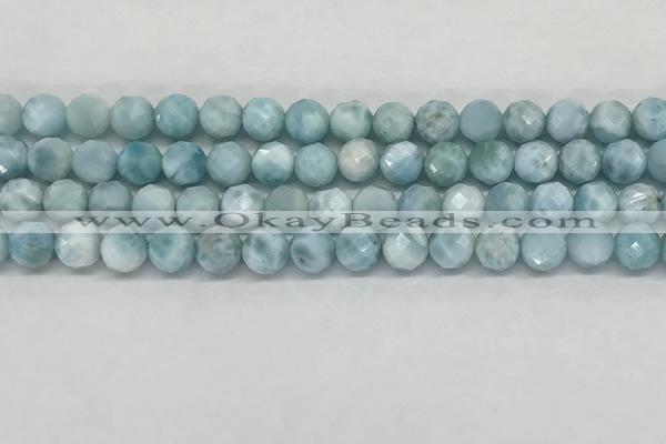 CLR137 15.5 inches 7mm faceted round natural larimar beads