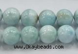 CLR20 15.5 inches 12mm round grade AA natural larimar gemstone beads