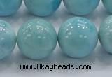 CLR23 15.5 inches 18mm round grade AA natural larimar gemstone beads