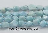 CLR25 15.5 inches 6*8mm nugget natural larimar gemstone chips beads