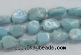 CLR26 15.5 inches 8*10mm nugget natural larimar gemstone chips beads