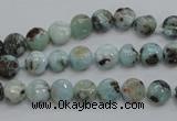 CLR34 15.5 inches 7mm flat round natural larimar gemstone beads