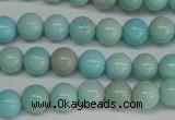 CLR350 15.5 inches 4mm round dyed larimar gemstone beads