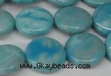 CLR363 15.5 inches 16mm flat round dyed larimar gemstone beads