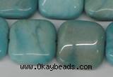 CLR385 15.5 inches 20*20mm square dyed larimar gemstone beads