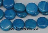 CLR410 15.5 inches 10mm flat round dyed larimar gemstone beads