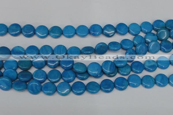 CLR414 15.5 inches 18mm flat round dyed larimar gemstone beads