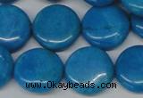 CLR416 15.5 inches 25mm flat round dyed larimar gemstone beads