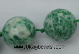 CLS102 15.5 inches 25mm faceted round large Qinghai jade beads