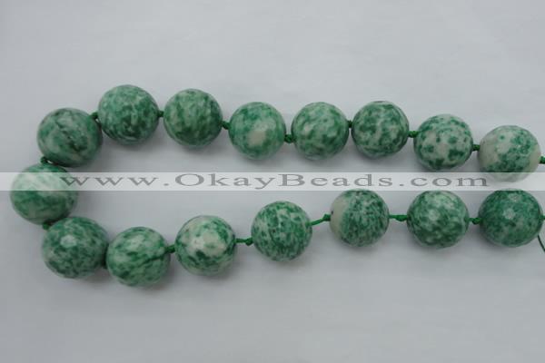 CLS102 15.5 inches 25mm faceted round large Qinghai jade beads