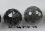 CLS105 15.5 inches 25mm faceted round large cloudy quartz beads