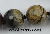 CLS108 15.5 inches 25mm faceted round artistic jasper beads