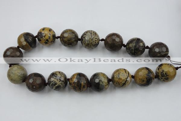 CLS108 15.5 inches 25mm faceted round artistic jasper beads