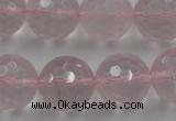 CLS155 15.5 inches 18mm faceted round rose quartz beads