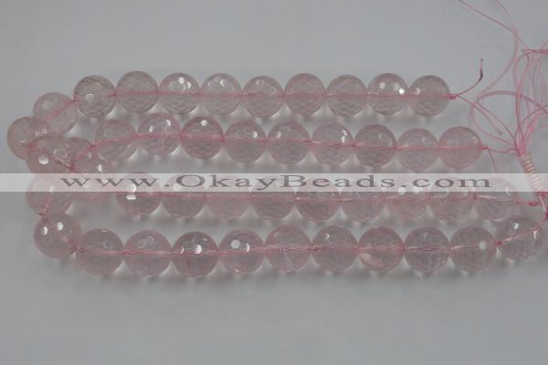 CLS155 15.5 inches 18mm faceted round rose quartz beads