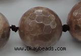 CLS17 15.5 inches 30mm faceted round large moonstone beads