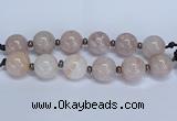 CLS250 7.5 inches 30mm round large pink quartz beads wholesale