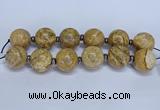 CLS253 7.5 inches 30mm round large picture jasper beads