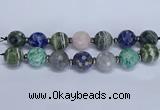 CLS305 7.5 inches 25mm faceted round mixed gemstone beads