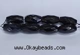 CLS401 7.5 inches 25*45mm faceted rice large black agate beads